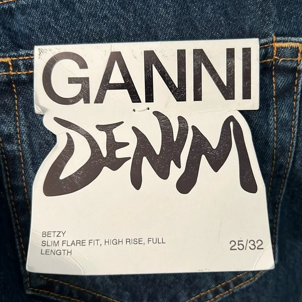 Ganni Betzy Slim Flare High Rise Full Length Jeans | Size 25
